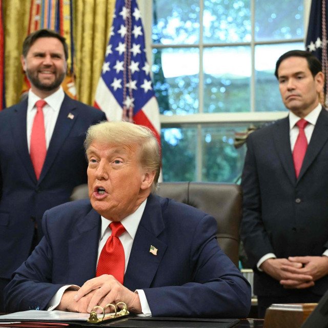 JD Vance, Donald Trump i Marco Rubio