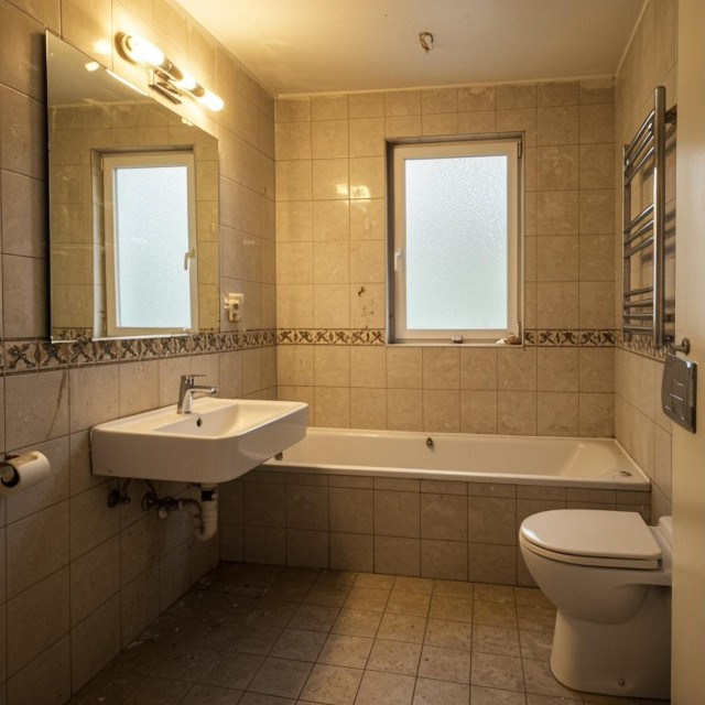 Stara bež kupaonica/Ilustracija