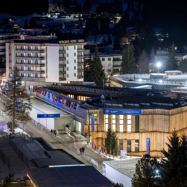 Pogled iz zraka na Kongresni centar u Davosu