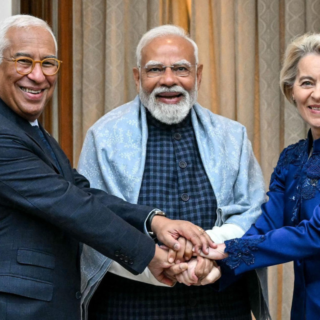 Antonio Costa, Narendra Modi, Ursula von der Leyen