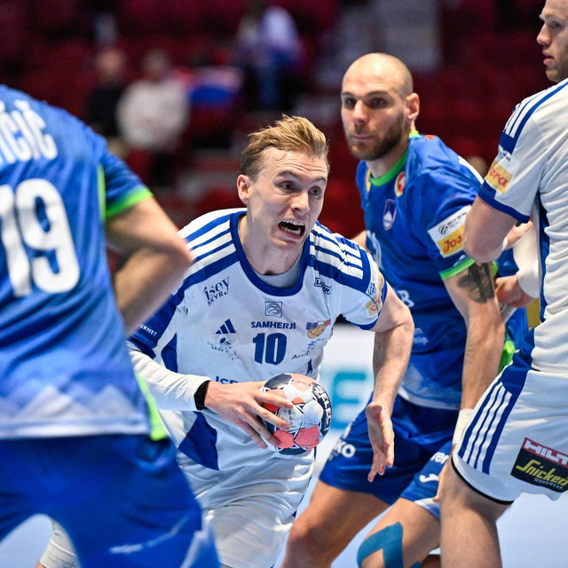 Gisli Thorgeir Kristjansson na utakmici protiv Slovenije