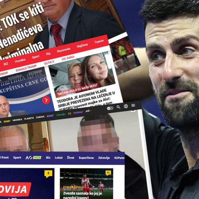 Novak Đoković i naslovnice režimskih portala u Srbiji
