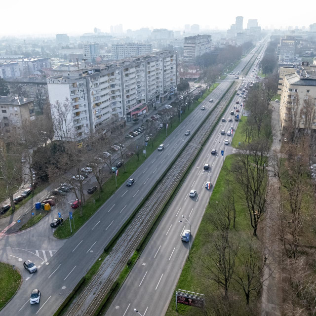 Ulica grada Vukovara iz zraka