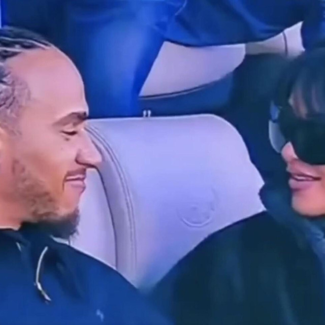 Kim Kardashian i Lewis Hamilton na Super Bowlu
