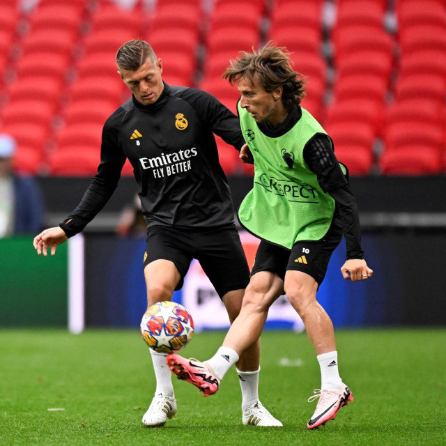 Toni Kroos i Luka Modrić na Realovom treningu