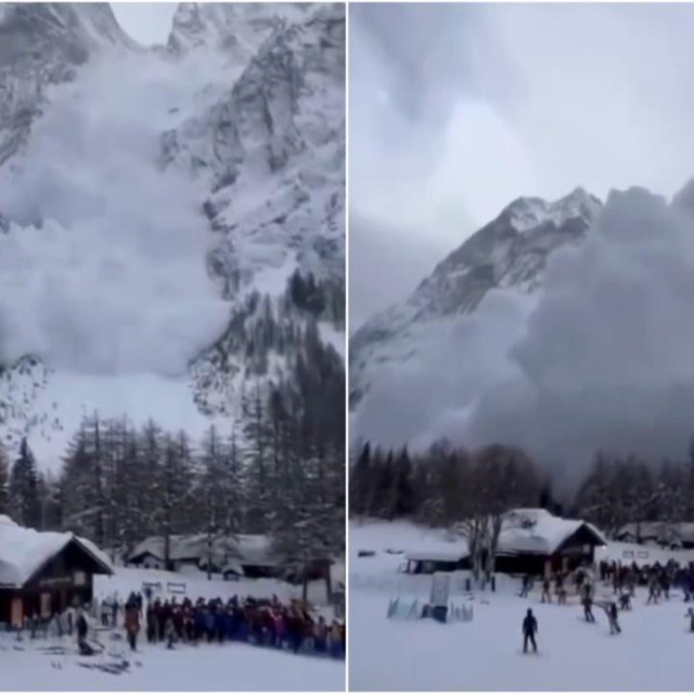 Lavina u blizini talijanskog skijališta Courmayeur