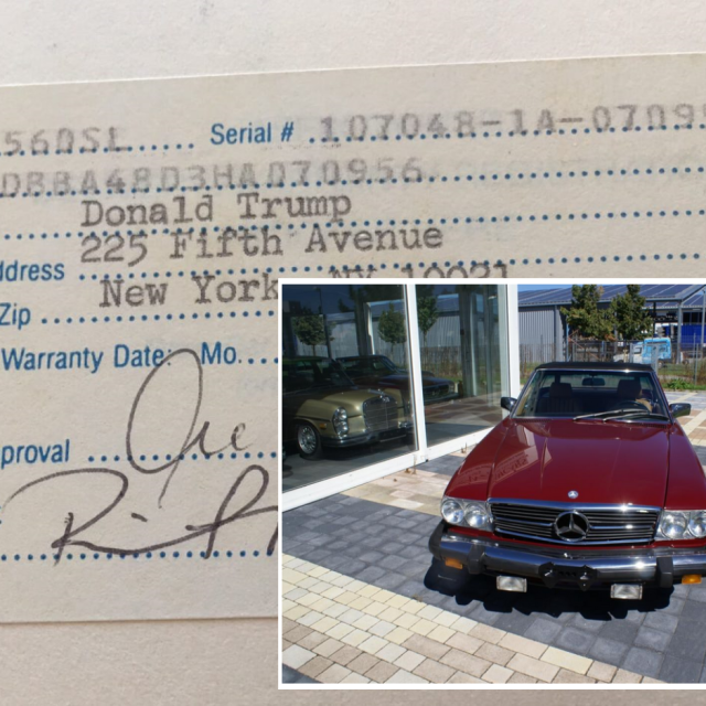 Mercedes 560 SL, prvi vlasnik Donald Trump 1987.