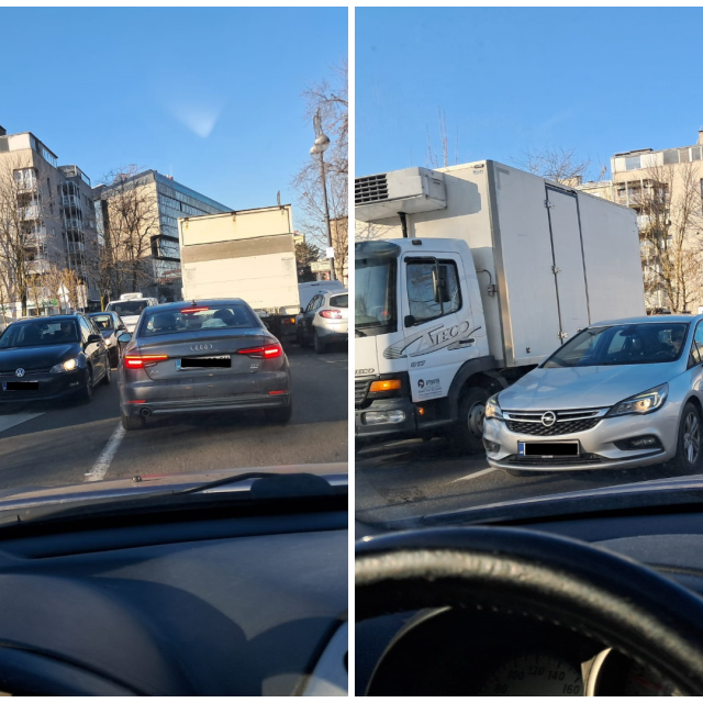 Zaustavljena dostavna vozila kod Tržnice Kvatrić