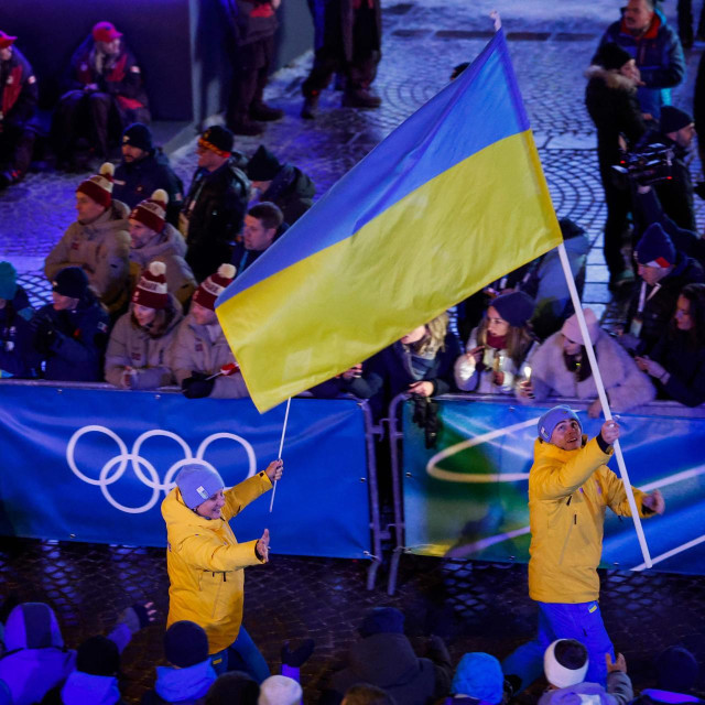 Ukrajinski sportaši na otvaranju ZOI 2026.