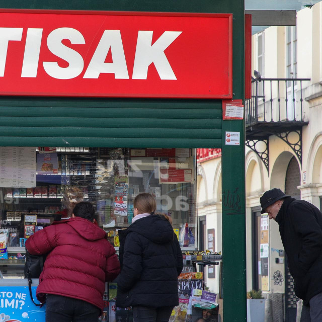 Kiosk Tiska na glavnom gradskom trgu u Zagrebu