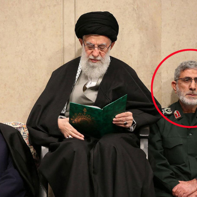 Hassan Rouhani, ajatolah Hamenei i Esmail Qaani