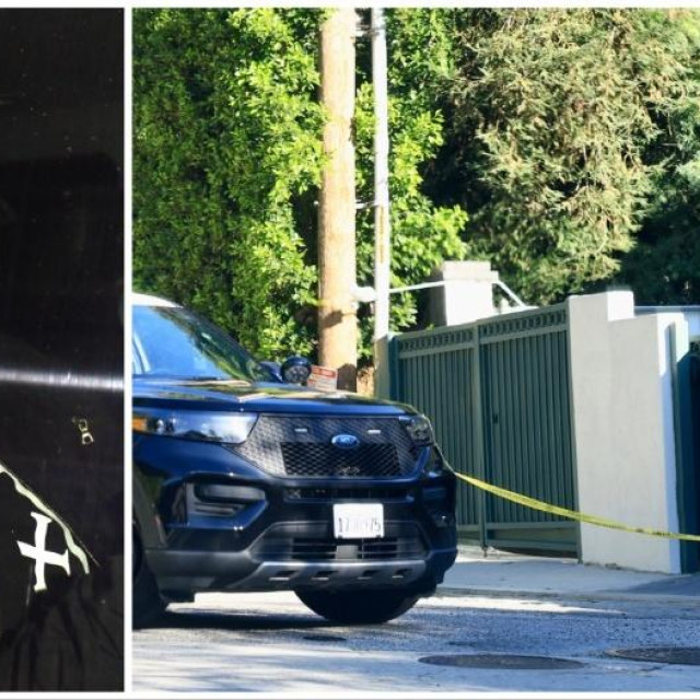 Rihanna i policija ispred njezina doma u Los Angelesu
