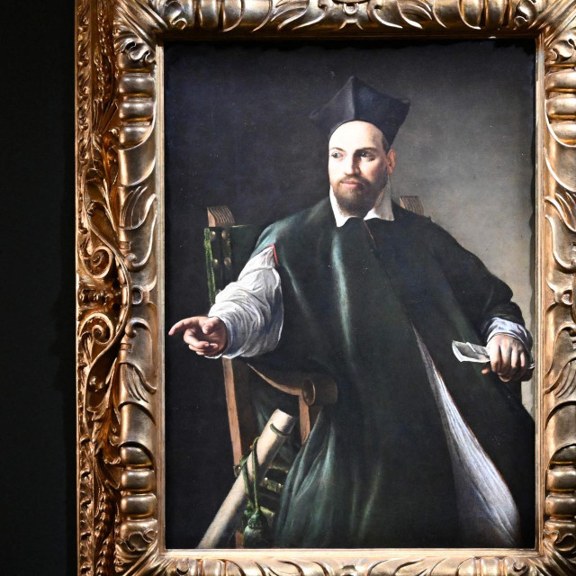 Naslikano oko 1598. godine, djelo prikazuje monsignora Maffea Barberinija, utjecajnog klerika koji je kasnije postao papa Urban VIII.