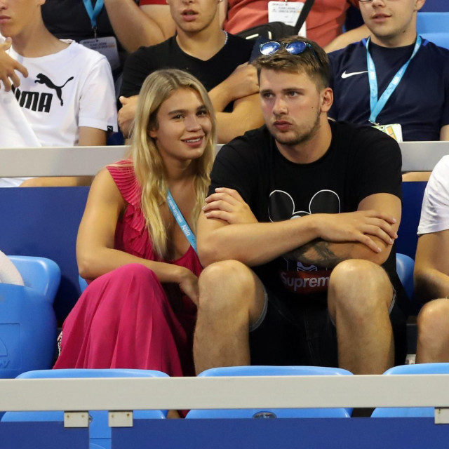 Anamaria Goltes i Luka Dončić prije nekoliko godina na ATP turniru u Umagu