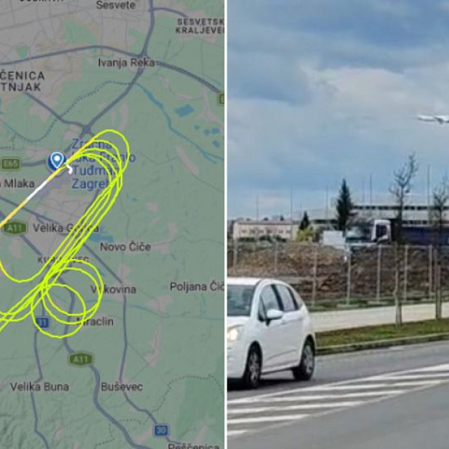 Let aviona Croatije Airlinesa iznad Zagreba, Flightradar i screenshot