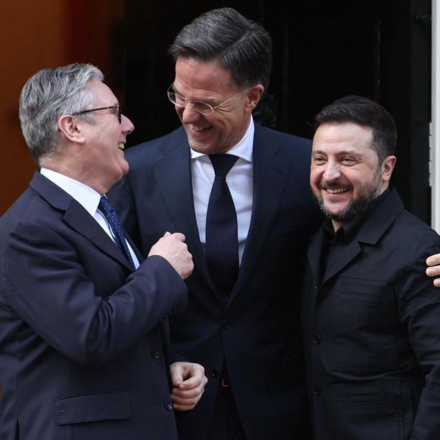 Keir Starmer, Mark Rutte i Volodimir Zelenski