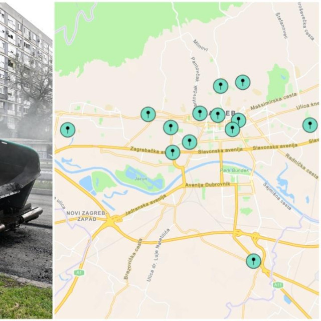 Karta ljetnih radova u Zagrebu