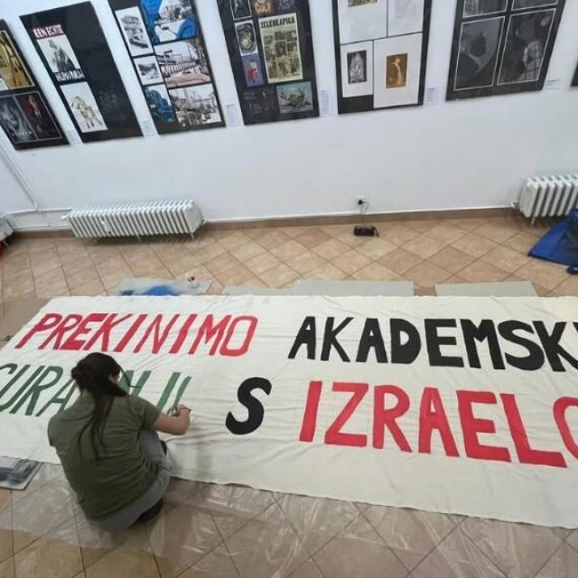 Pripreme za prosvjed protiv izralske agresije nad Gazom