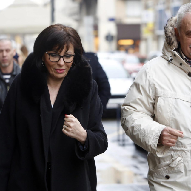 Marina Lovrić Merzel u pratnji supruga 08.03.2018. dolazi na Županijski sud na Zrinjevcu