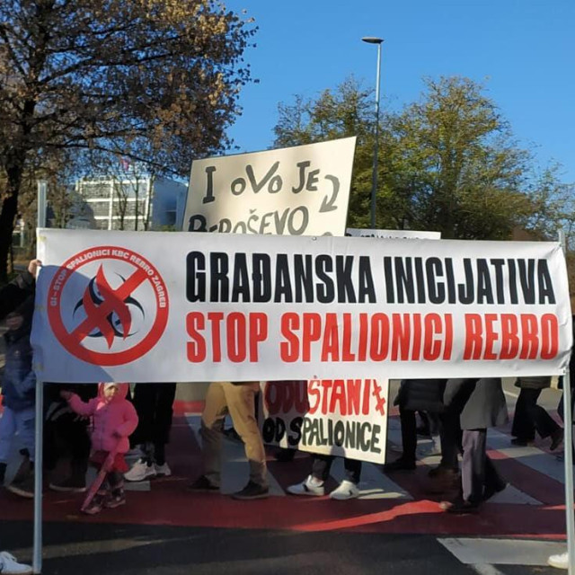 Prosvjed protiv spalionice medicinskog otpada na Rebru
