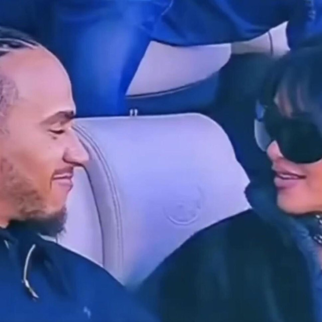 Kim Kardashian i Lewis Hamilton na Super Bowlu