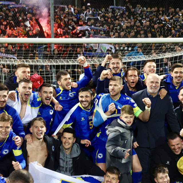 Slavlje reprezentativaca BiH nakon pobjede nad Italijom