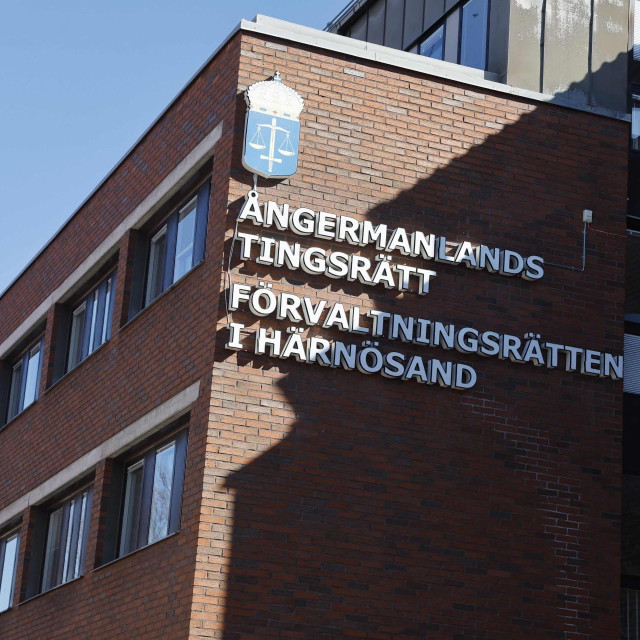 Zgrada Okružnog suda u Ångermanlandu u gradu Härnösandu snimljena uoči početka suđenja