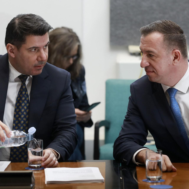 Predsjednik Odbora za pravosuđe Nikola Grmoja (Most) i potpredsjednik Odbora Nikola Mažar (HDZ)