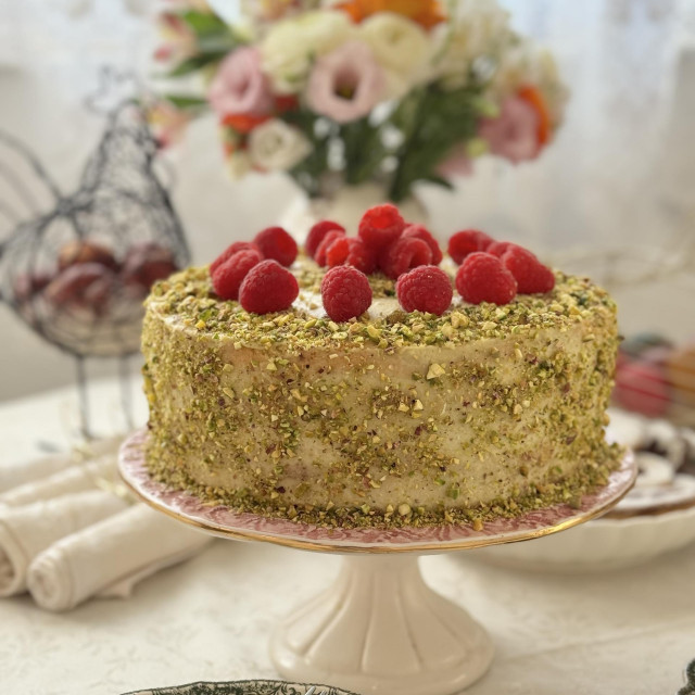 Torta malina pistacija