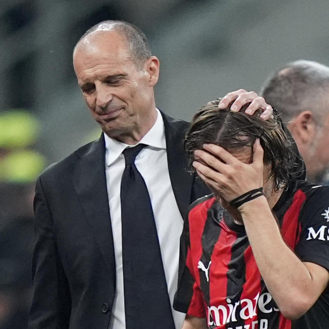 Trener Milana Massimiliano Allegri i Luka Modrić