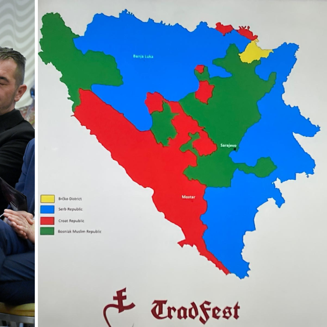 Sudionici skupa; karta - Ideja trećeg hrvatskog entiteta u BiH