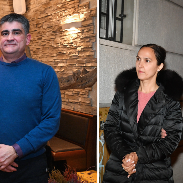 Gradonačelnik Buja Fabrizio Vižintin (lijevo); lanjsko privođenje njegove bivše pročelnice Upravnog odjela za prostorno planiranje i upravljanje gradskom imovinom Jelene Perosse