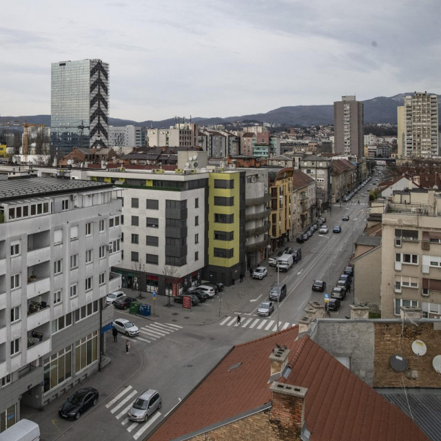 Pogled iz pticje perspektive na Trešnjevku