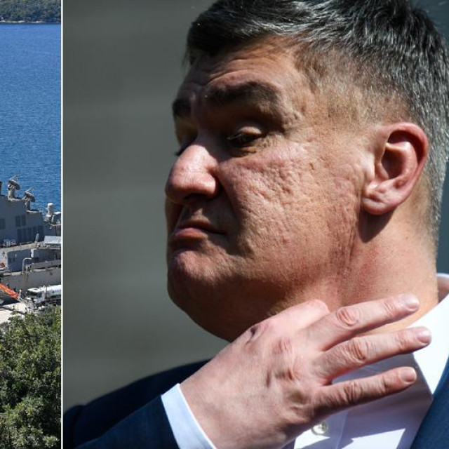 Američki razarač USS Oscar Austin u dubrovačkoj luci Gruž; predsjednik Zoran Milanović