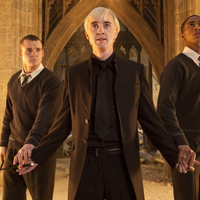Gregory Goyle (Josh Herdman), Draco Malfoy (Tom Felton) i Blaise Zabini (Louis Cordice) 
