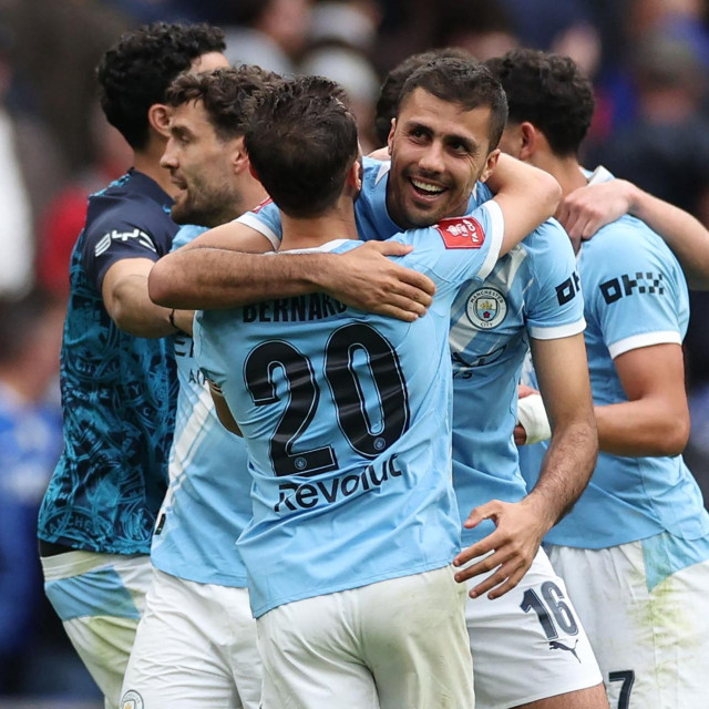Igrači Cityja slave pobjedu na Wembleyju