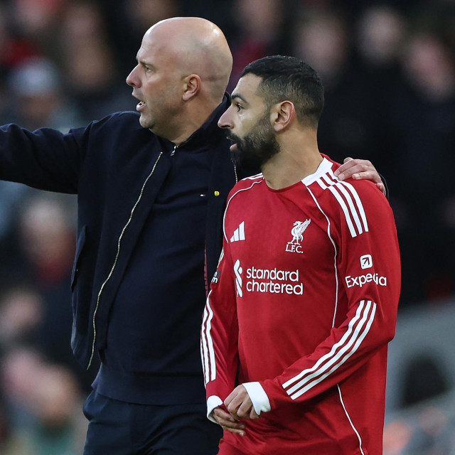 Menadžer Liverpoola Arne Slot i Mohamed Salah