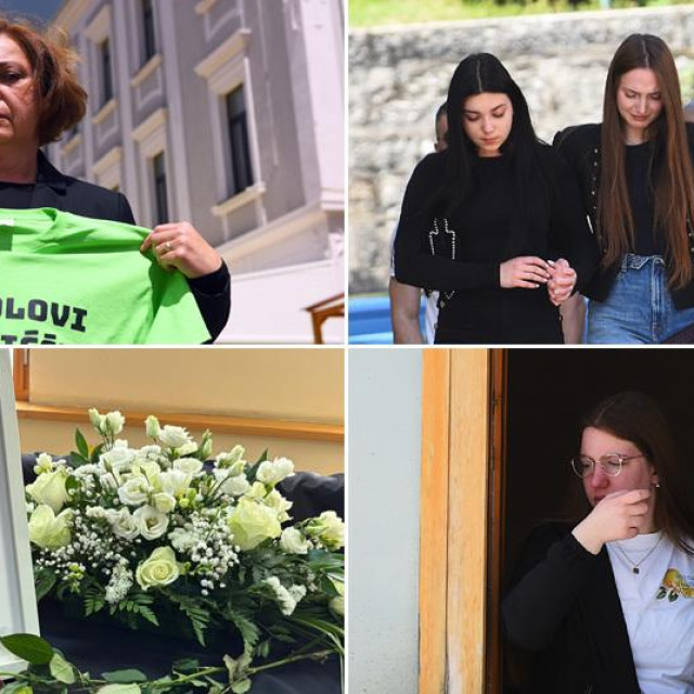 Ivana Grabić Marin, razrednica razreda u koji je išao ubijeni Luka Milovac; tužni prizori tijekom komemoracije