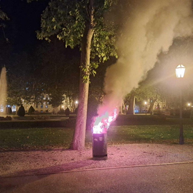 Požar u kantama za smeće kod Zrinjevca