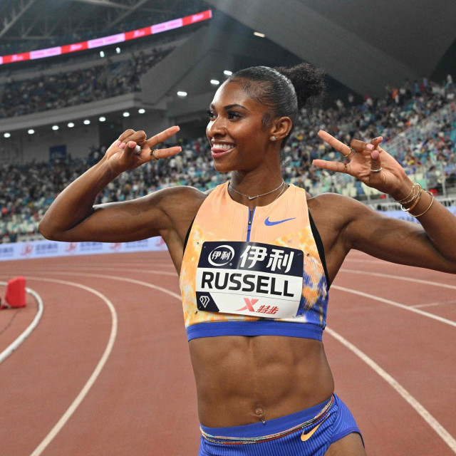 Amerikanka Masai Russell slavi pobjedu na 100 metara