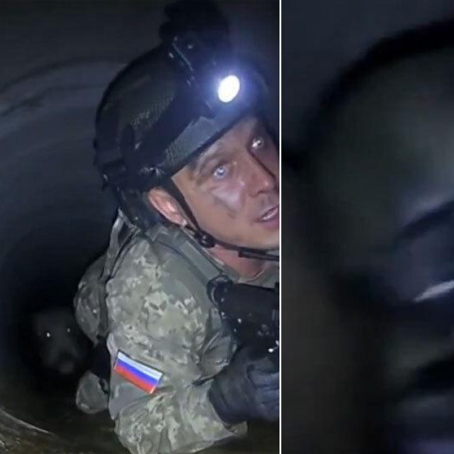Ruski vojnik u cijevima ispod Kupjanska
