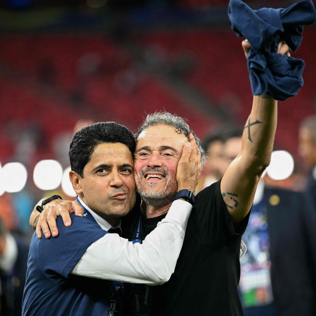 Predsjednik PSG-a Nasser al-Khelaifi i trener Luis Enrique