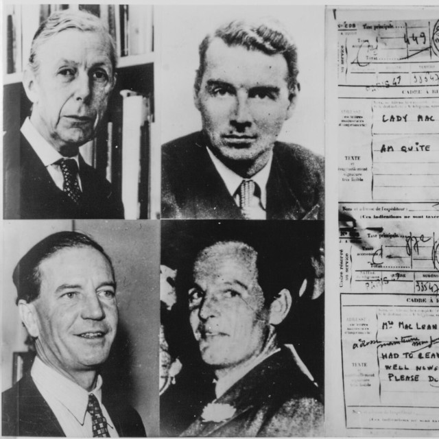 Anthony Blunt (gore lijevo), Guy Burgess (gore desno), Kim Philby (dolje lijevo), Donald Maclean (dolje desno)