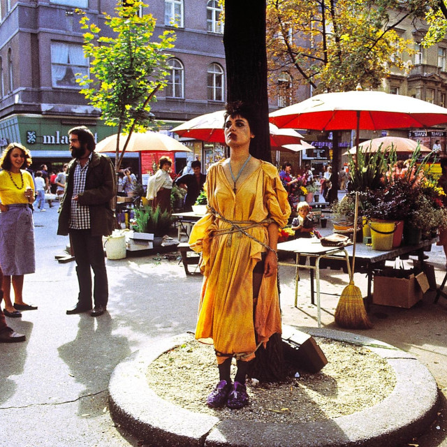 Vlasta Delimar, ”Vezana za drvo”, 1985.