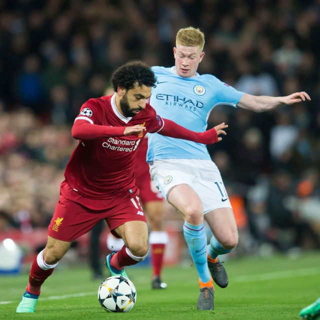 Mohamed Salah i Kevin De Bruyne u derbiju Liverpoola i Manchester Cityja