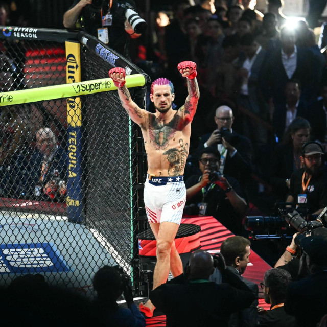America‘s Sean O‘Malley celebrates after defeating Canada‘s Aiemann Zahabi during their bantamweight bout during the ”UFC Freedom 250” mixed martial arts event on the South Lawn of the White House in Washington, DC, June 14, 2026.,Image: 1110266075, License: Rights-managed, Restrictions:, Model Release: no, Credit line: Kent NISHIMURA/AFP/Profimedia