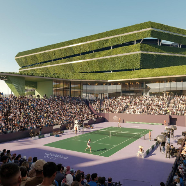 Središnji stadion Nacionalnog teniskog centra (u pozadini) imat će kapacitet 15.000 gledatelja i pomični krov