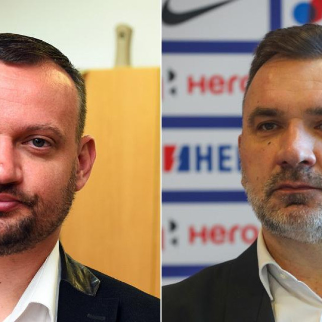 Gradonačelnik Oroslavja Viktor Šimunić; Damir Hrupec, predsjednik Hrvatskog hokejskog saveza