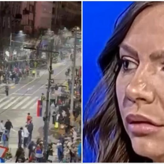 Nikolina Rakić, voditeljica RTS-a i trenutak navodne uporabe zvučnog topa na prosvjedima u Beogradu