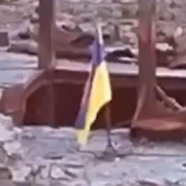 Ukrajinska zastava na Kinburnškoj prevlaci
